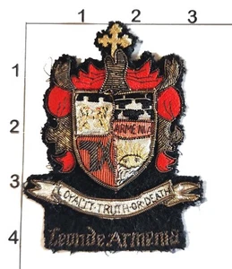 Leande Armenia Bullion Patch Coat Arms Embroidered Loyalty Truth Death Vintage - Picture 1 of 1