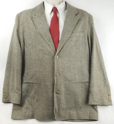 Blazer Abrigo Deportivo Hombre The Territory Ahead L Oliva 100% Seda Tejido 3 Botones Foto 1 de 4