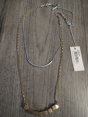 Juego de 2 collares desmontables Kenneth Cole tono dorado y plateado, nuevos con etiquetas Foto 1 de 3