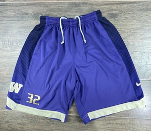 Nike Washington Huskies Shorts Womens Large Basketball Team Issue Game Purple - Picture 1 of 10