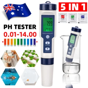 PH Tester Meter TDS EC Salinity Temperature Pen Hydroponics Pool Water Test Set - Picture 1 of 13
