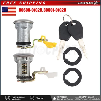 Nuevo juego de cerradura de puerta con llave izquierda derecha para camioneta Nissan D21 1984-1998 80601-01G25 Foto 1 de 4