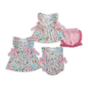 Cute Baby Toddler Girls Pretty Floral matching Sibling Sister Summer Clothes - Picture 1 of 7