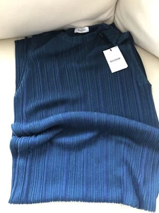 NAADAM Maxikleid Seide Kaschmir gerippt blau Größe L - Bild 1 von 9