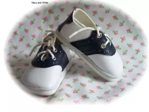 Reborn Doll Saddle Oxfords 72 mm Navy and White ~ REBORN DOLL SUPPLIES - Picture 1 of 1