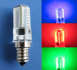 E12 Candelabra C7 LED Light Bulb Red/Green/Blue/White/Warm 64 3014 SMD Lamp 110V - Picture 1 of 9