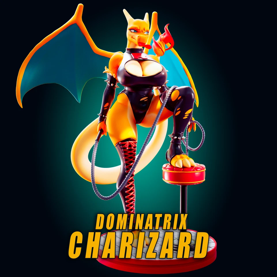 Boneco Dommy Mommy Charizard Furrymon escala 1/7 modelo de resina kit de garagem - Imagem 1 de 1