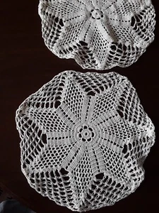 NAPPERON ANCIEN coton blanc crochet 27 cm@@OLD - Picture 1 of 3