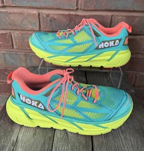 Hoka One One Womens Size 7.5 Clifton 1 Running Shoes Sneakers 1101944 Aqua Green - Picture 1 of 16