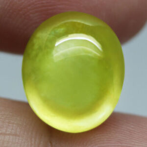 18.12Ct. Shining Untreated Natural Cabochon Large Yellow Green Sapphire Thailand