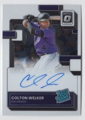 2022 DONRUSS OPTIC RATED ROOKIE AUTO Colton Welker Rookie Colorado Rockies #56 - Image 1 of 2