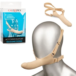 Accommodator Silicone Dong Dildo Cock Oral Sex Accessory Chin Strap-on Sex Toy - Picture 1 of 9