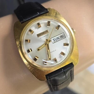 Vintage BENRUS men's automatic watch day/date ETA 2789 25Jewels swiss 1970s - Picture 1 of 22
