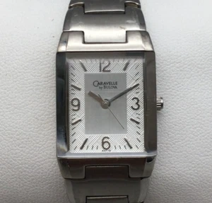 Caravelle Bulova Tank Watch Womens 20mm 43T12 New Battery 1994 New Battery 6.75" - Picture 1 of 14
