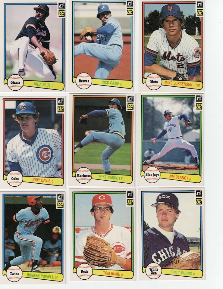 1982 DONRUSS Baseball Complete Your Set 1-250 - Image 1 of 1