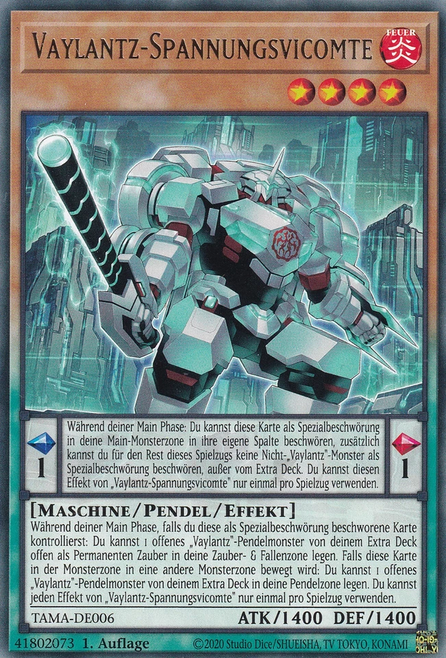 Yu-Gi-Oh TAMA-DE006 Vaylantz-Spannungsvicomte 1 Aufl. Rare NM - Bild 1 von 1