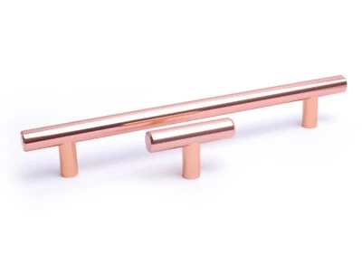 Door Handles Kitchen Cabinet Drawer Cupboard Premium T Bar Rose Gold Handle - Image 1 of 4