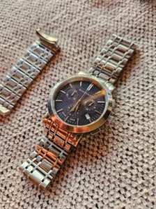 Burberry Heritage Chronograph Navy Men's Watch 40mm BU-1360 with Extra Bracelet - Picture 1 of 5