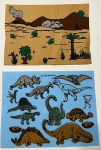 Set gioco dinosauri vintage - tappetini in feltro con dinosauri - Foto 1 di 7