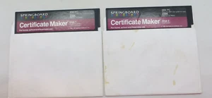 Certificate Maker 5.25" Floppy Disks IBM PC DOS 2.1 1986 Springboard Software - Picture 1 of 3