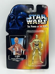 New Star Wars The Power Of The Force c-3po Realistic Metalized Body Kenner