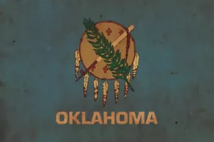 Vintage Oklahoma Flagge auf Leinwand, Oklahoma, Flagge, Wandbild, Oklahoma Foto, Okla - Bild 1 von 6
