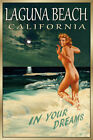 Laguna Beach California New Original Travel Poster Marilyn Pin Up Art Print 171