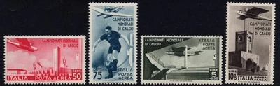 Italy 1934 airmail soccer set MNH old CV 215 EUR very seldom - Image 1 of 2