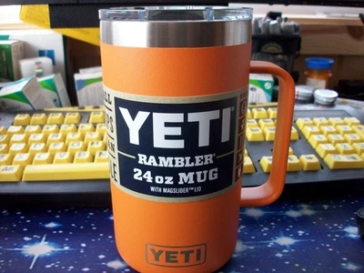 YETI RAMBLER 24oz KING CRAB ORANGE MUG, MAGSLIDER LID, GREAT HOT OR COLD, GIFT - Image 1 of 4
