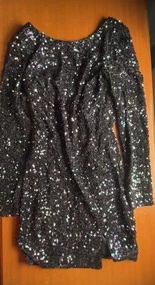Sequin Dress Medium Lined Long Sleeve Costume Halloween Disco Chappell Roan - Image 1 of 4