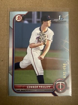 2022 Bowman Draft Connor Prielipp Minnesota Twins Sky Blue Paper /499 #BD-8 - Image 1 of 2