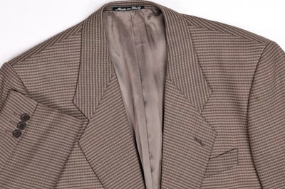 Vintage Mani Giorgio Armani Woven Wool Tan Blazer Jacket 42 S - Image 1 of 4