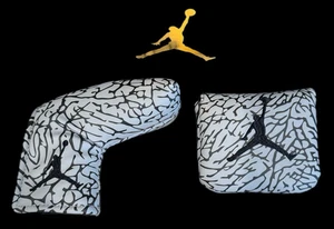 Cubierta Putter Air Jordan Elefante Estampado Cemento Gris Hecha a Mano Upcycle Magnética - Imagen 1 de 4