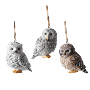 Juego de 3 adornos navideños Winter Woodland Owls - Imagen 1 de 4