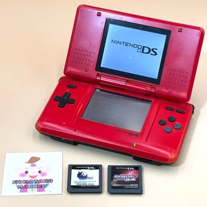 Nintendo DS Console Red Region Free Pokemon Final Fantasy Set Japan Tested - Picture 1 of 21