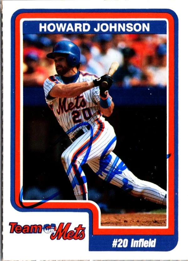 Howard Johnson autographed baseball card (New York Mets) 1990 Tropicana #20 - Image 1 of 1