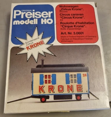 Preiser 30601 Bausatz Zirkus Krone Wohnwagen H0-1:87, Neu in OVP - Bild 1 von 4