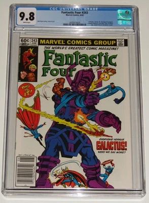 Fantastice Four 243 CGC 9.8. Newsstand Edition. Galactus vs Marvel heroes! Byrne - Image 1 of 4