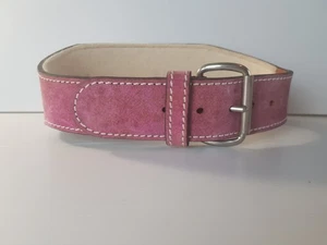 Suede Pink Leather Womens Girls Gym Weight Lifting Back Support Athlete Belt - Foto 1 di 9