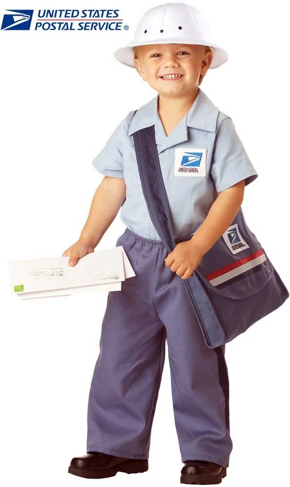 Correo Niños Portador Niño Pequeño Disfraz Camisa Pantalones Sombrero Correo Bolsa Halloween 00044 Foto 1 de 1