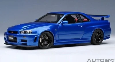 Autoart 77462 1/18 Nissan Skyline GT-R R34 Nismo Z-Tune Bayside Blue RHD Diecast - Image 1 of 4