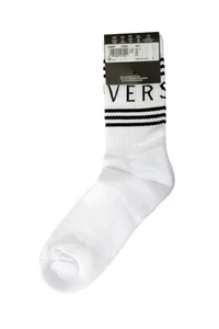 Versace Socken weiß & schwarz Logo Print Gr. S - Bild 1 von 2