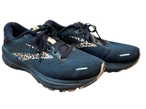 Brooks Adrenaline GTS 22 Black Leopard Print Women’s Size 9.5 Running Shoes - Picture 1 of 9