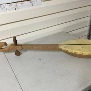 VINTAGE GUSLE MUSICAL INSTRUMENT,HORSE HEAD HANDLE TOP - Picture 1 of 9
