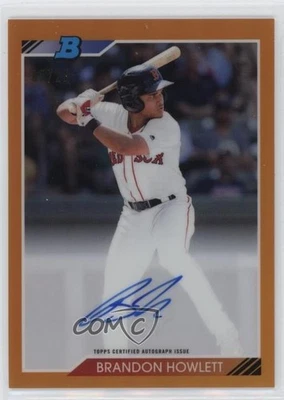 2020 Bowman Heritage Chrome Prospects Orange Refractor /25 Brandon Howlett Auto - Image 1 of 2