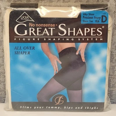 Pantimedias No Nonsense Great Shapes punta transparente sedosa marfil moldeadora por todas partes talla D Foto 1 de 4