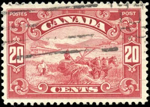 Canada 20c Scott #157 Used Fine+ 1929 King George V Scroll Issue - Bild 1 von 2