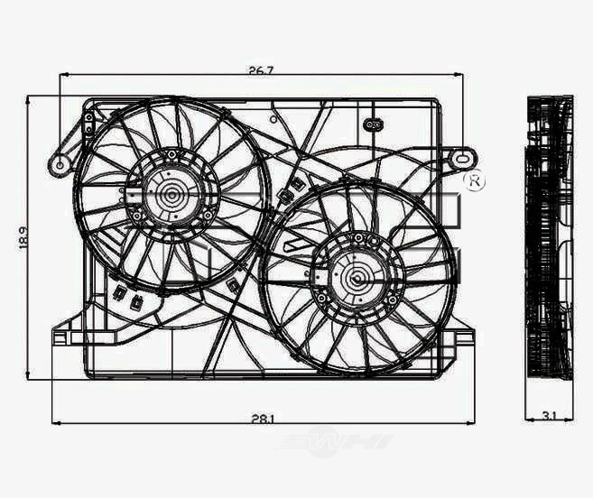 NUEVO CONJUNTO VENTILADOR REFRIGERACIÓN CARGADOR DODGE 2005, 2006, 2007, 2008, MAGNUM- 621160 Foto 1 de 1