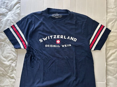 CAMISETA SUIZA ORIGINAL WEAR XL AZUL OSCURO CON RAYAS MANGA CORTA Foto 1 de 4