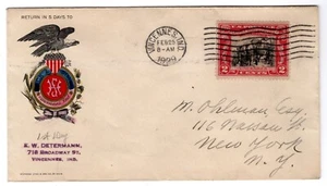 #651 George Rogers Clark 1929 FDC - Planty #40 Beer Advertising w/ Eagle  - Picture 1 of 2